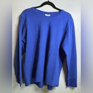 Duluth Thermal Waffle Knit Shirt Men XLarge Blue Heavy Cotton Base Layer Outdoor